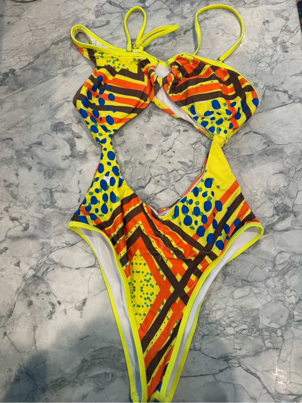Womens Summer Outfit Bohemian Cutout One-Piece Bikini Swimsuit Sexy Swimwear L